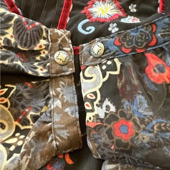 Double D Ranch “Lakota” Gypsy velvet trimmed bejeweled dress NWOT - Picture 5 of 13